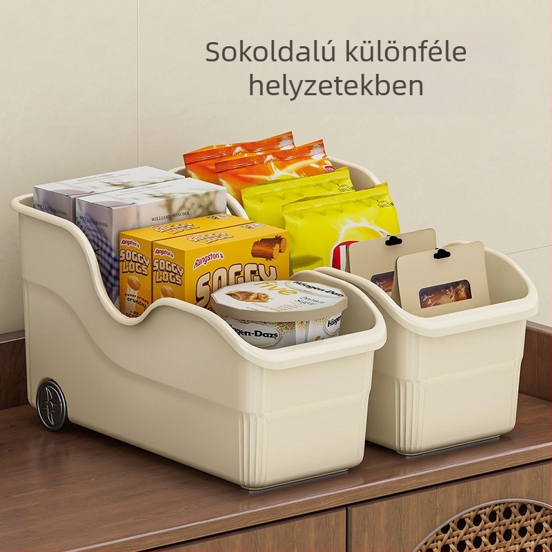 Nagy kapacitású, többfunkciós tároló doboz szekrényhez – kerékkel, konyhai rendező