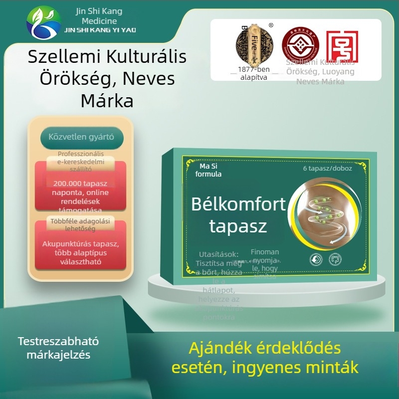 Önmelegedő gyomortáji tapasz puffadásra és emésztési zavarokra — gyerekeknek és felnőtteknek