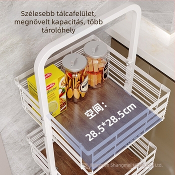 Konyhai mobil többemeletes tárolókocsi nassolnivalók, játékok, gyümölcsök és zöldségek számára