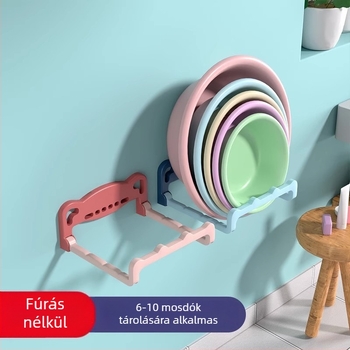 Fali szerelés fúrás nélkül – mosdókagylóhoz tartó és fürdőszobai rendező akasztókkal, ideális konyhához