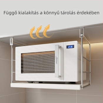 Fali konyhai polc mikróhoz és rizsfőzőhöz – multifunkcionális vasból készült tároló