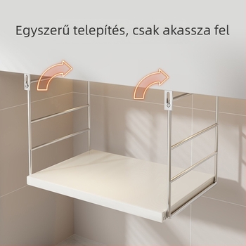 Fali konyhai polc mikróhoz és rizsfőzőhöz – multifunkcionális vasból készült tároló