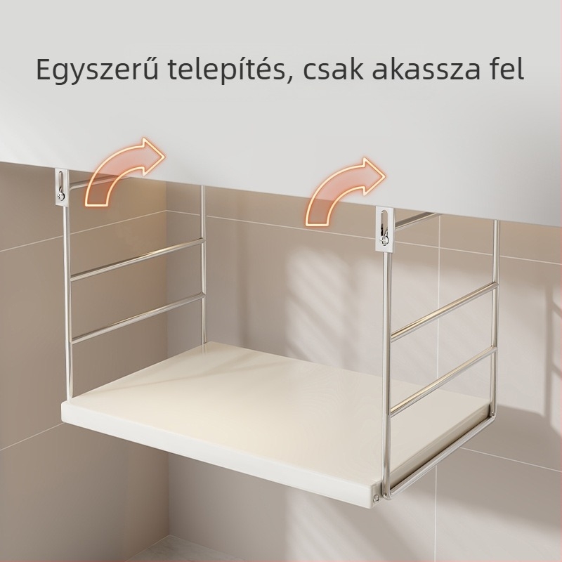 Fali konyhai polc mikróhoz és rizsfőzőhöz – multifunkcionális vasból készült tároló