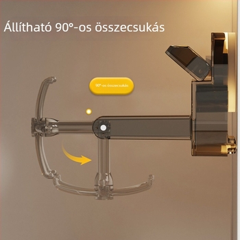 Konyhai forgó falra szerelhető polc vákuumos rögzítéssel, edények és eszközök tárolására (kanalak, spatulák) fúrás nélkül