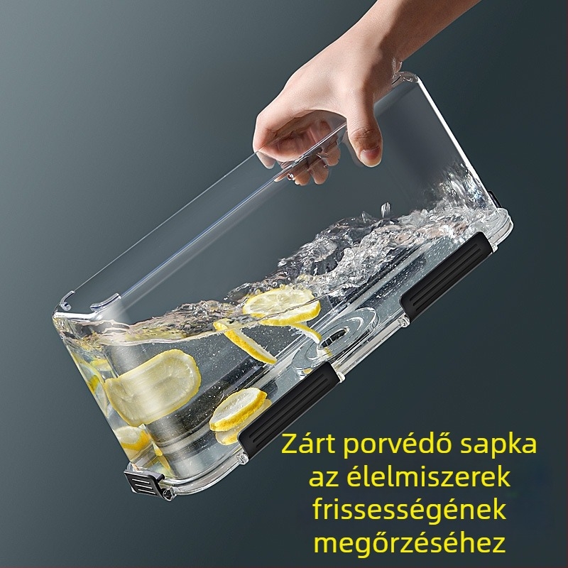 Konyhai tárolóedény tészta és gabona tárolására, élelmiszer-minőségű, nedvességálló, hermetikus zárással és időzítővel