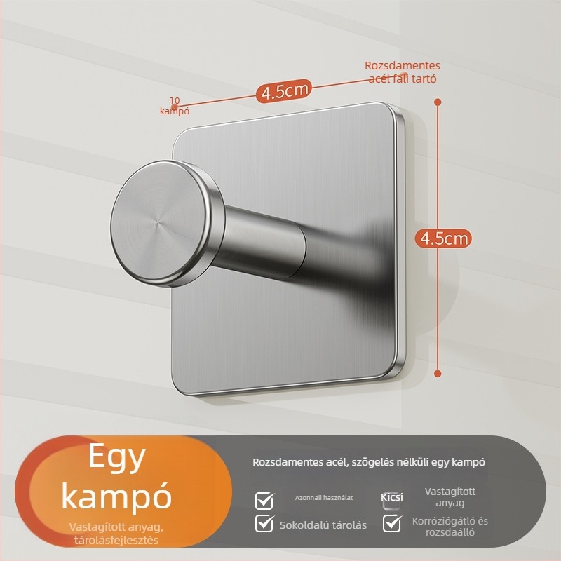 Rozsdamentes acélból készült falra szerelhető konyhai tároló, többfunkciós spatula- és kanálrendező