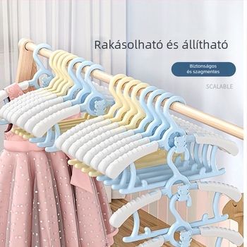 Többfunkciós gyerekruhaakasztó, összecsukható és kihúzható, csúszásmentes