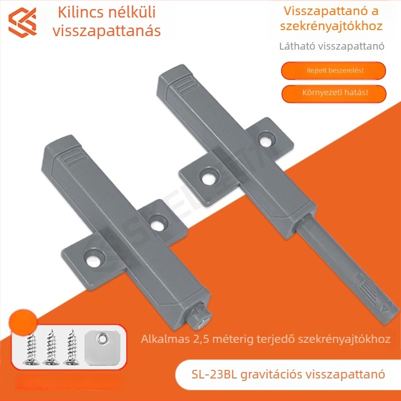 Nagy teherbírású szekrényajtó lengéscsillapító rejtett nyomó mechanizmussal és hosszított fiókcsillapítóval