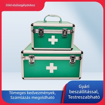 Zárható háztartási gyógyszeres doboz kattintásos záróval, egyrétegű, több rekeszes gyógyszertároló doboz zárral