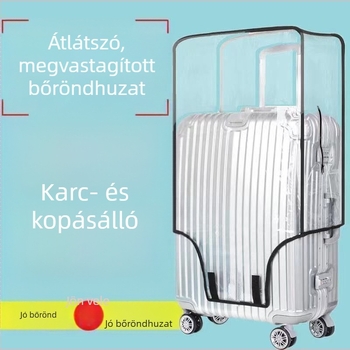 Megvastított bőröndvédő huzat, átlátszó 20/24/28 hüvelykes bőröndhöz, por- és esőálló