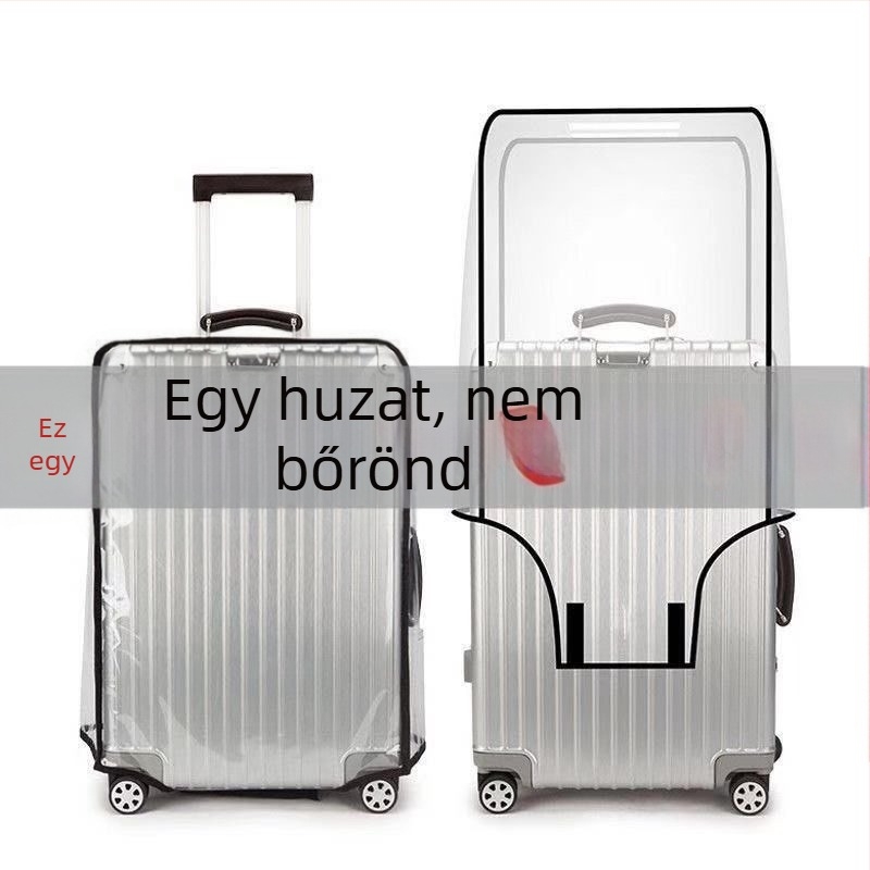 Megvastított bőröndvédő huzat, átlátszó 20/24/28 hüvelykes bőröndhöz, por- és esőálló