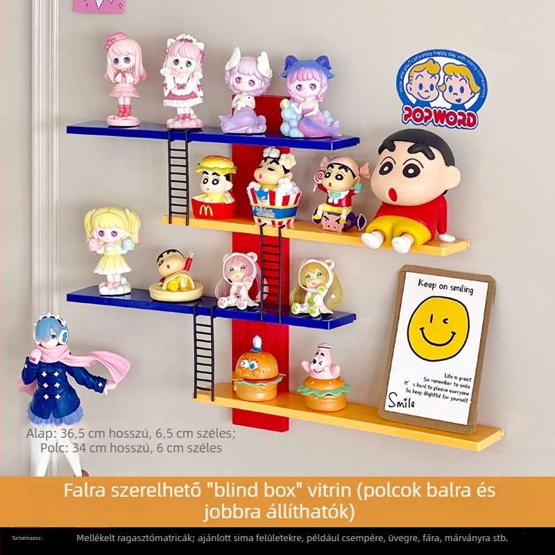 Átlátszó akril vitrín figuráknak és építőblokkoknak, porvédett kivitel, Bubble Mart-kompatibilis