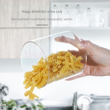 Bambuszfedeles üveg tárolóedény a konyhába, átlátszó teás bemutató edény