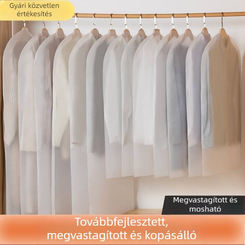 PEVA anyagú átlátlós ruhazsák kabátok és öltönyök számára