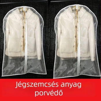 Átlátszó 3D porvédő huzat nyércfunda és gyerekruha számára, gyöngyház fonal díszítéssel