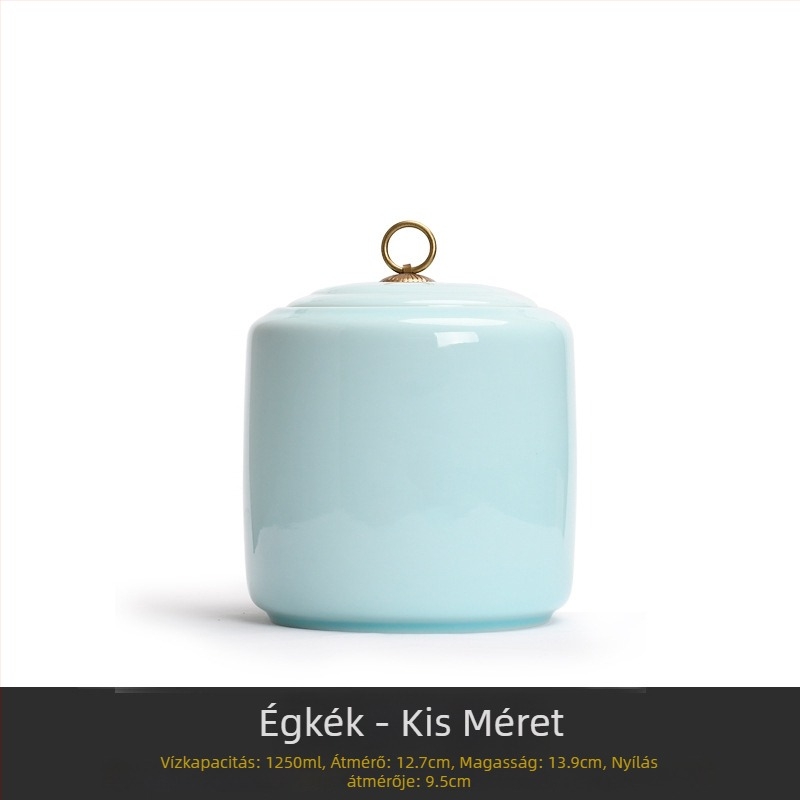 Nagy méretű kerámia teás tartó hermetikus zárással, otthoni használatra, nedvességálló, 0,5 kg Dragon Well teához, fehér tea és fekete tea