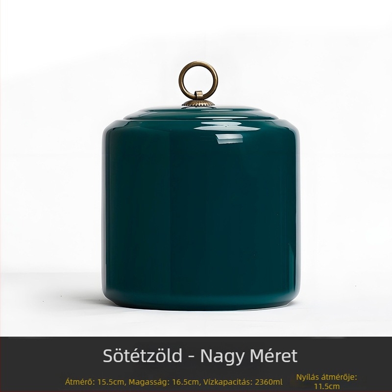 Nagy méretű kerámia teás tartó hermetikus zárással, otthoni használatra, nedvességálló, 0,5 kg Dragon Well teához, fehér tea és fekete tea