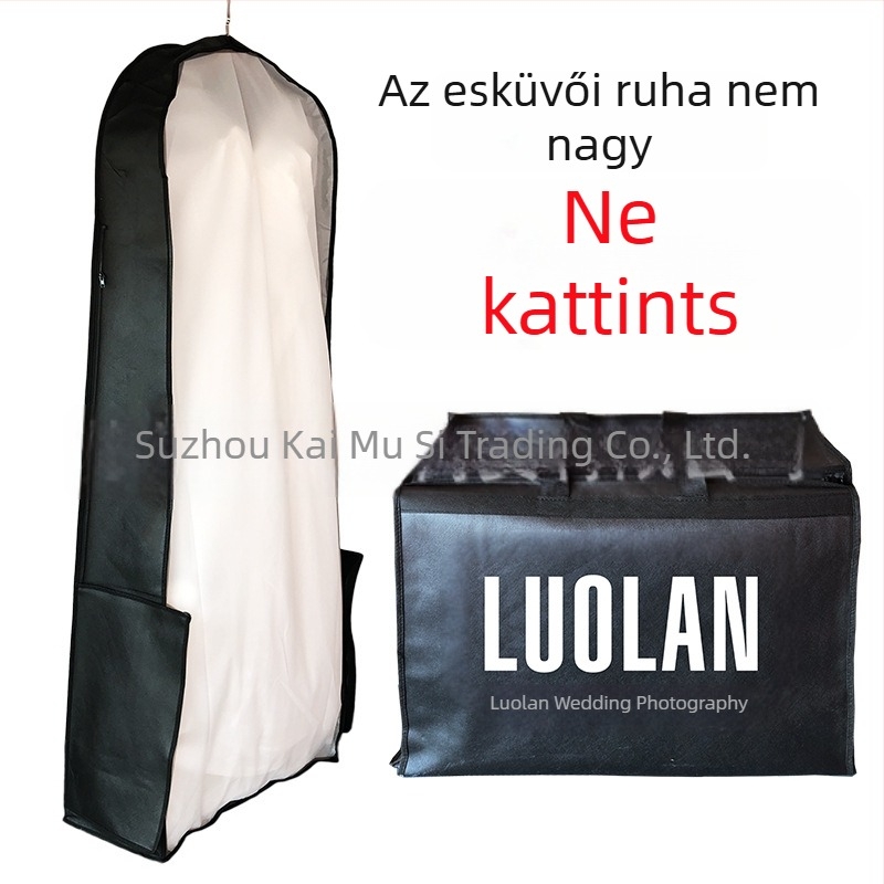 Összecsukható, kétfunkciós porvédő huzat esküvői ruhákhoz, luxus táskákhoz és ruházathoz