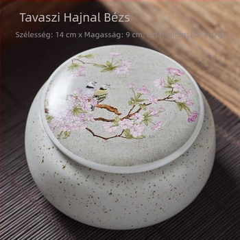 Kerámia teás tárolóedény, nagy méretű lezárható, nedvességálló Pu-erh tea számára, fekete, zöld és fehér tea