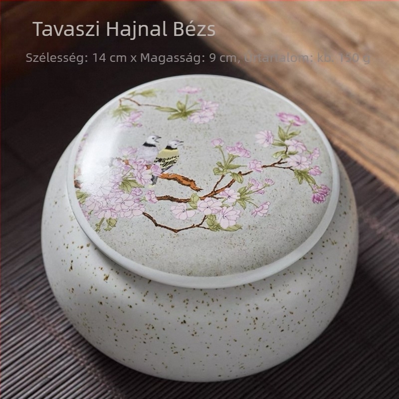 Kerámia teás tárolóedény, nagy méretű lezárható, nedvességálló Pu-erh tea számára, fekete, zöld és fehér tea