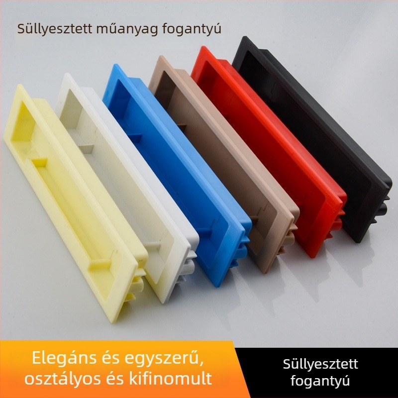 ABS műanyag rejtett kilincs szekrényhez és fiókokhoz, beépített, több színű