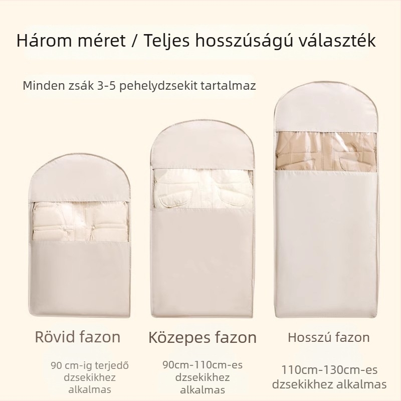 Portvédő tok kabátokhoz, bundákhoz és kosztümökhöz, függő ruhatár tároláshoz