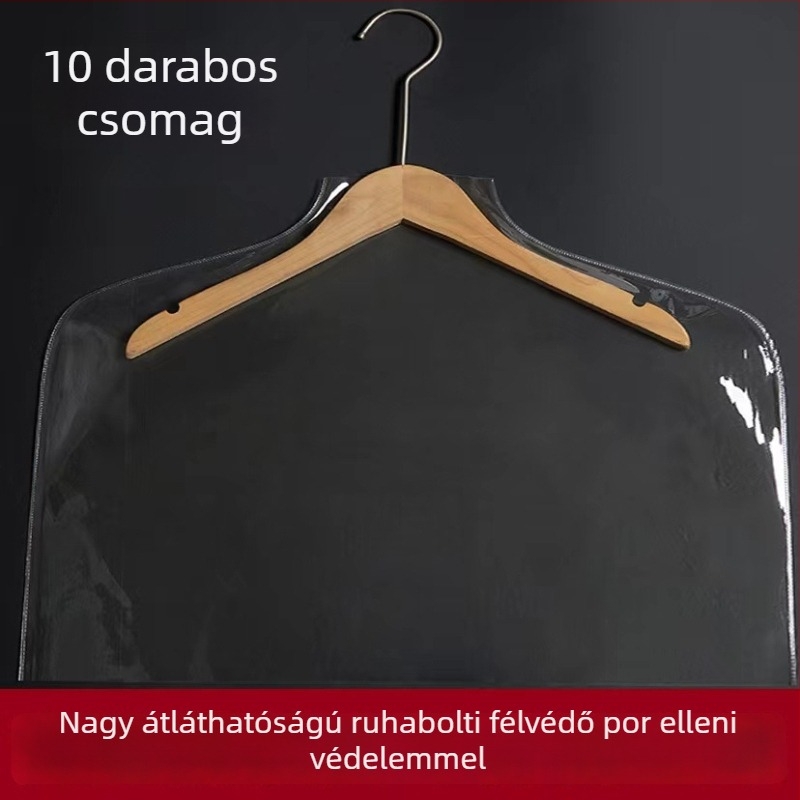 Átlátszó porvédő ruhatartó műanyag borító ruházathoz üzletekben és otthon; védi a kabátokat és kosztümöket.