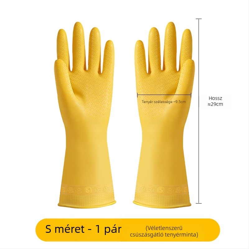 Vastagított természetes latexkesztyűk munkavédelmi célokra, kopásálló, vízálló, csúszásmentes, tartós mosogatáshoz és háztartási feladatokhoz