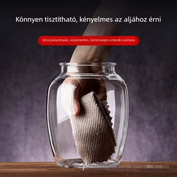 Üveg fermentációs edény fedővel rizsbor készítéséhez