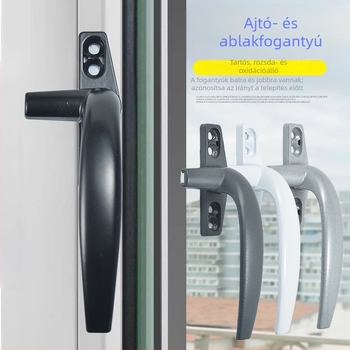 Ablak kilincs alumínium ötvözetből zárakkal – kifelé nyíló ablak, toló-húzó, tömör hétkarakteres kilincs