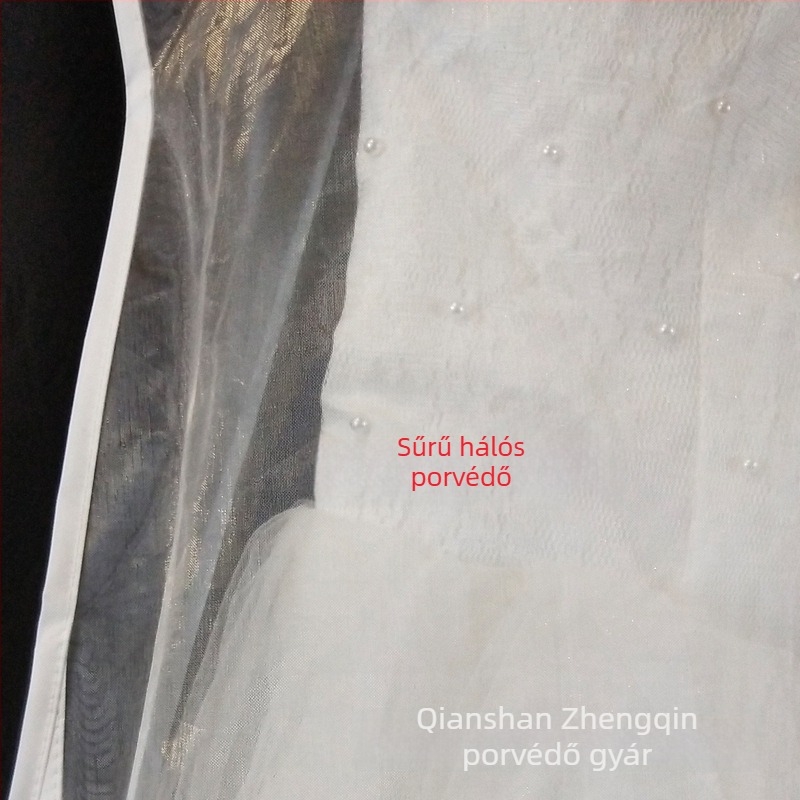 Átlátszó organza porvédő menyasszonyi ruhához, hosszú uszályhoz