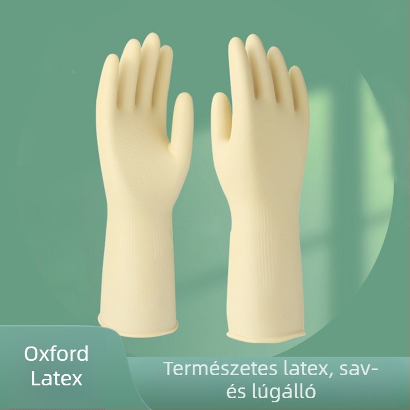 Oxford latex kesztyű mosogatáshoz – marháin ínnel készültek, tartós, sav-bázis ellenálló, vízálló, háztartási tisztításhoz, 32 cm hosszú