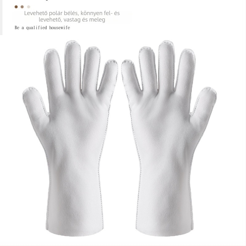 Hosszú mosogató kesztyű fleece béléssel, vízálló, csúszásmentes, PVC, 30 cm hosszú