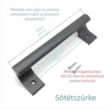 Tömör alumíniumötvözet tolóajtó fogantyú, furattávolság 167 mm