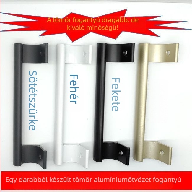 Tömör alumíniumötvözet tolóajtó fogantyú, furattávolság 167 mm