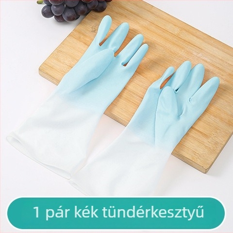 Cukorkaszínű háztartási kesztyűk latexből – tisztításhoz, mosogatáshoz és mosáshoz