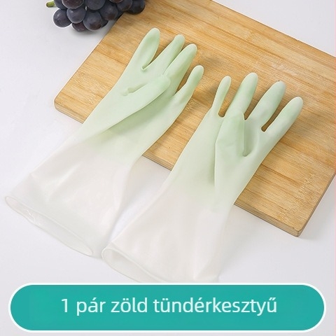 Cukorkaszínű háztartási kesztyűk latexből – tisztításhoz, mosogatáshoz és mosáshoz