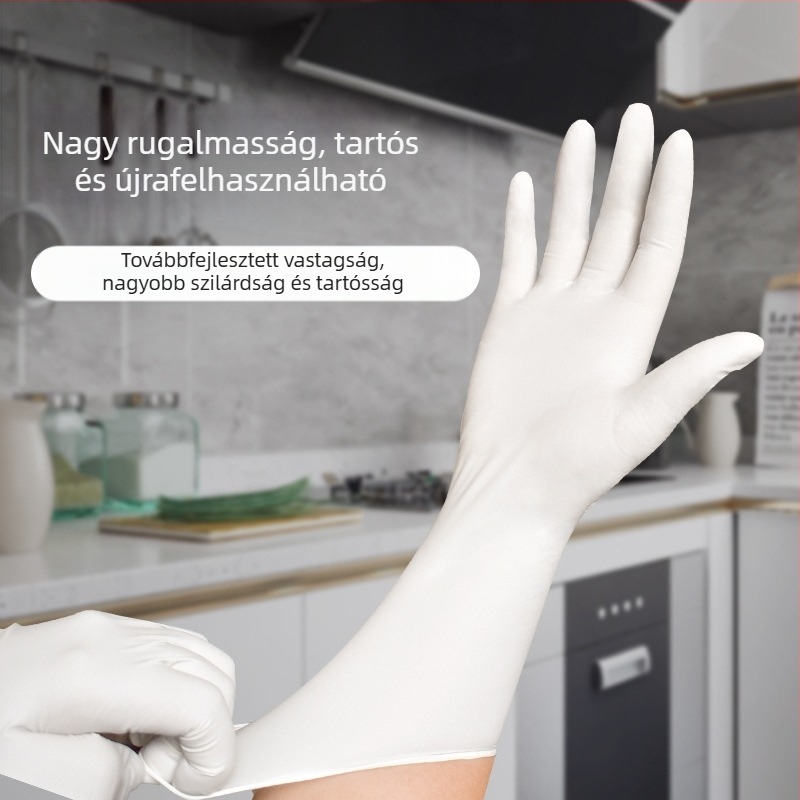 Háztartási nitril kesztyűk, konyhai mosogatáshoz, vízálló, vastagított, tartós, egyszer használatos