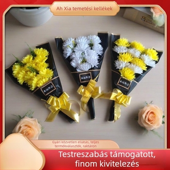 60 cm magas kézben tartható krizantéma temetkezési virág