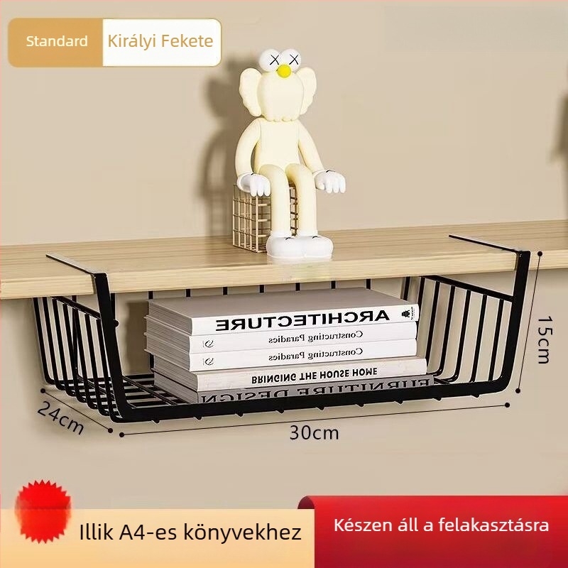 Konyhai függő tároló, egy szintű fűszerkosár, rozsdamentes acélból, a szekrény alatt
