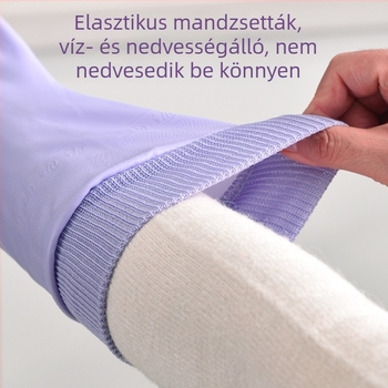 Vastag PVC konyhai kesztyűk, vízállóak és tartósak, edények mosásához, főzéshez, ruhák mosásához és takarításhoz.