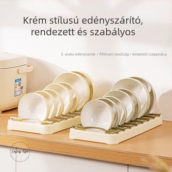 Kivehető edényes szárítótartó konyhához állítható tárolóval