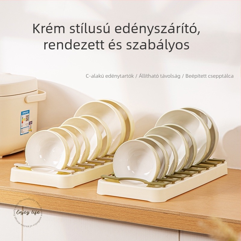 Kivehető edényes szárítótartó konyhához állítható tárolóval