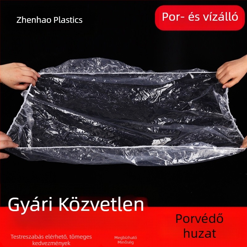 Egyszer használatos porvédő borítás konyhai készülékekhez, például mikrohullámú sütőhöz, légkondicionálóhoz, elektromos ventilátorhoz, vegyi olajtartályokhoz, tálcákhoz és kartondobozokhoz.