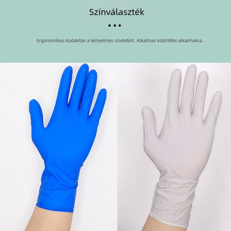 Háztartási nitril kesztyű pormentes, vastagított kivitel, kopásálló, víz- és olajálló, csúszásmentes, sav- és bázisálló, edények mosogatásához