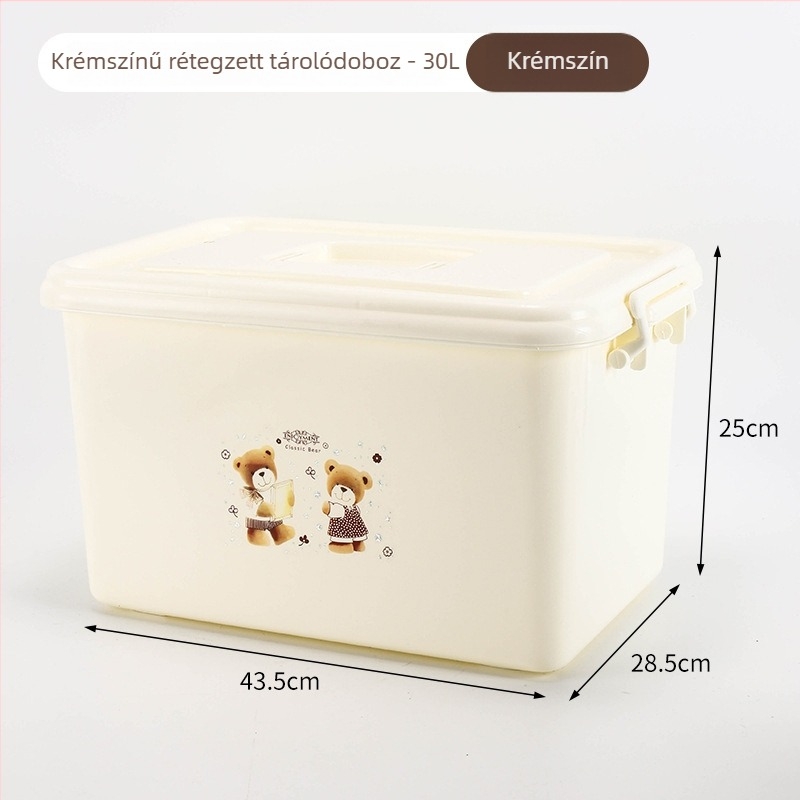Műanyag tároló doboz fedéllel asztali használatra – játékokhoz, nasikhoz és egyéb holmik rendezésére, nagy kapacitású, hordozható.