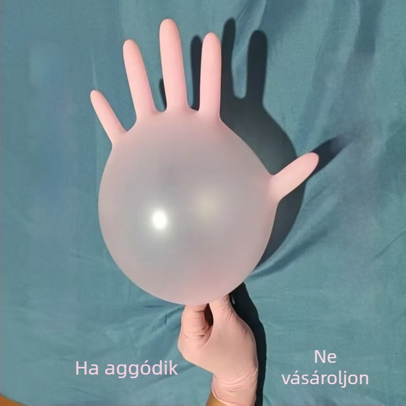 Rózsaszín egyszer használatos nitril kesztyűk háztartási használatra, sav- és bázisálló, vízálló, olajálló, csúszásmentes, tartós