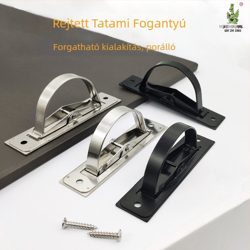 Rejtett rozsdamentes acél fogantyú szekrényekhez és fiókokhoz, fekete, beépített kivitel