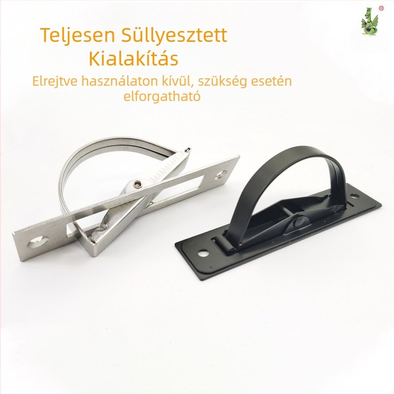 Rejtett rozsdamentes acél fogantyú szekrényekhez és fiókokhoz, fekete, beépített kivitel
