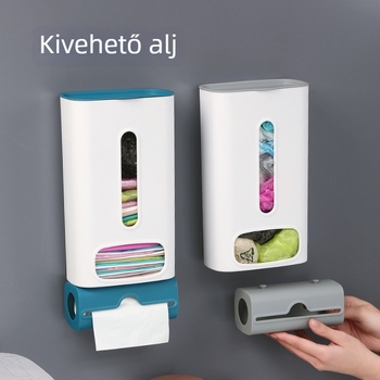 Fali szerelhető szemeteszsák tároló doboz, konyhai, 2L kapacitás, PP műanyag, modern minimalist dizájn